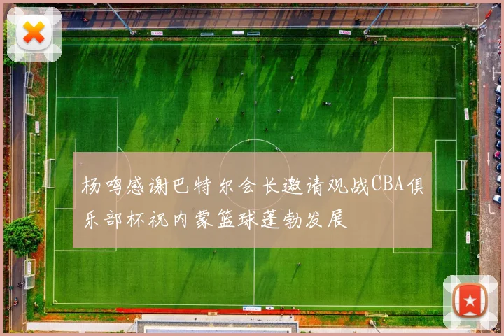 杨鸣感谢巴特尔会长邀请观战CBA俱乐部杯祝内蒙篮球蓬勃发展